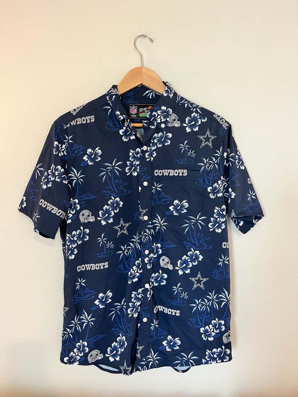 Reyn Spooner, Dallas Cowboys, NFL, Kekai Performance Button Down, Game Day,S